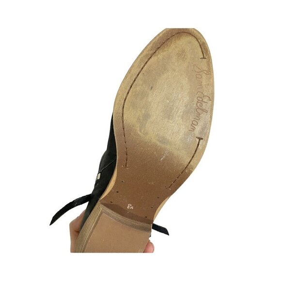 Sam Edelman Shoes Womens Size 8.5 Packer Black Suede Zip Ankle Booties - Picture 4 of 5